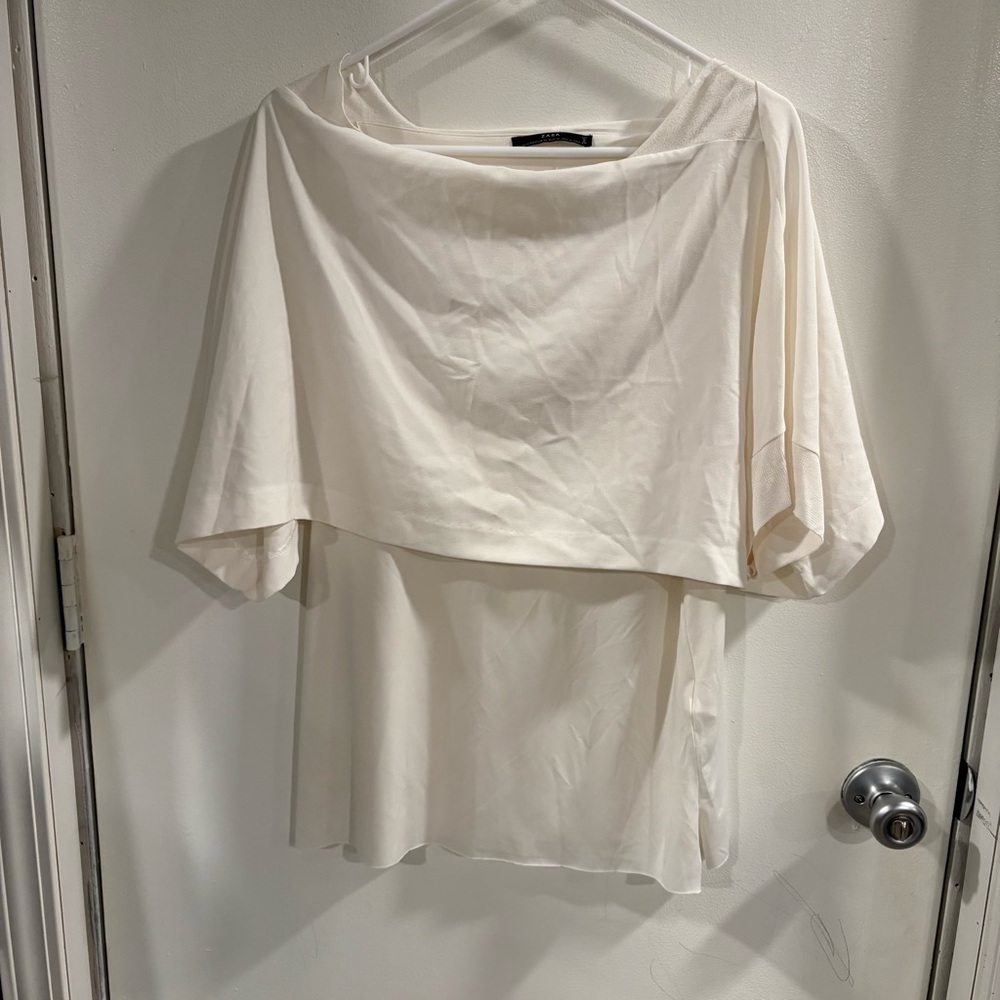 Zara Cream Off-Shoulder Blouse
